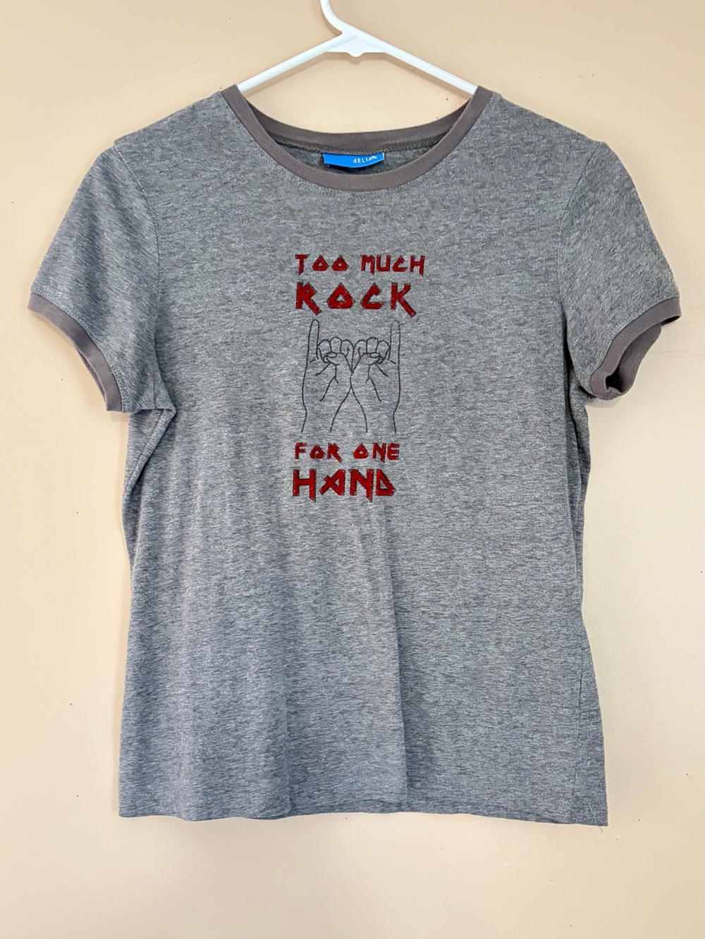 dELiA*s 'Too Much Rock' Vintage Graphic Tee, Gray